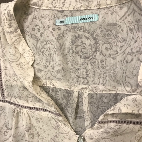 Maurices Sheer White Boho blouse - Picture 3 of 3